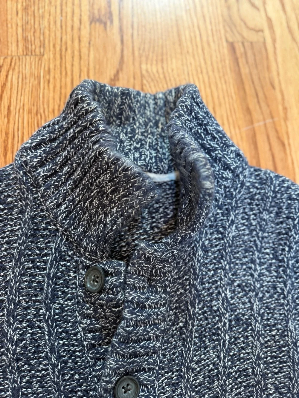 Banana Republic Men's Navy Heather Button-Up Shawl Cardigan